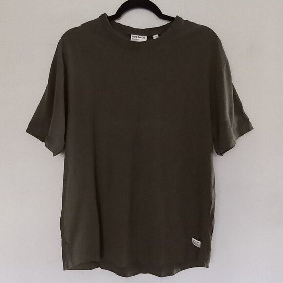 FRANK + OAK hemp and organic cotton khaki tshirt - Picture 1 of 8